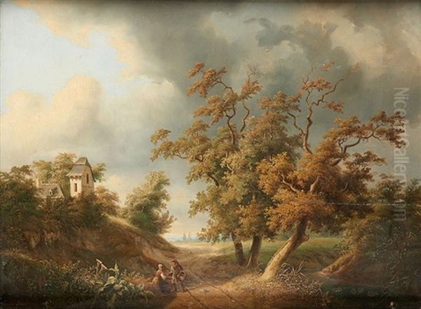 Huile Sur Panneau (gauchi Et Fendu) Oil Painting by Emile Bert