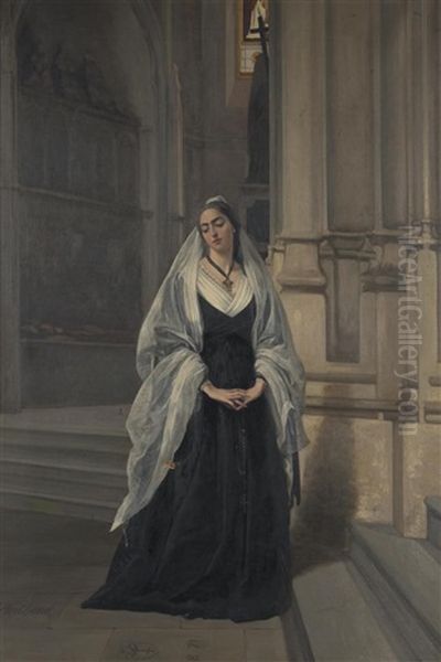 L'arlesienne Oil Painting by Auguste Henry Berthoud