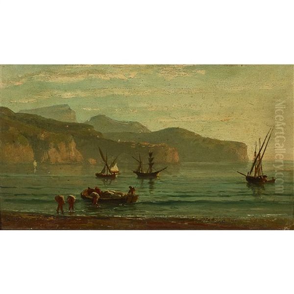 Blick Auf Sorrent Oil Painting by Rodolphe Leon Berthoud