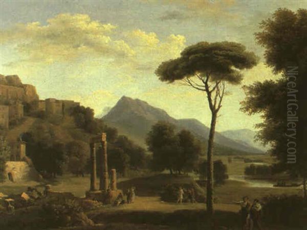 Paysage Antique Oil Painting by Jean Victor Bertin