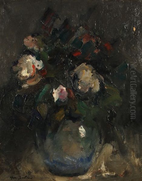 Flower Bouquet In A Vase Oil Painting by Abel Bertram