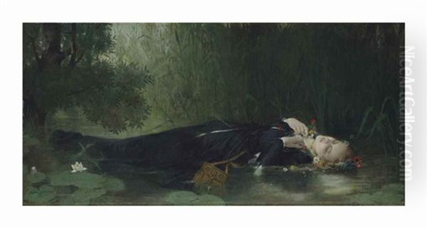 Ophelia Oil Painting by James Bertrand