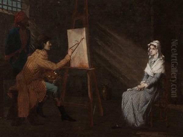 The Artist Portrays Charlotte Corday Oil Painting by James Bertrand