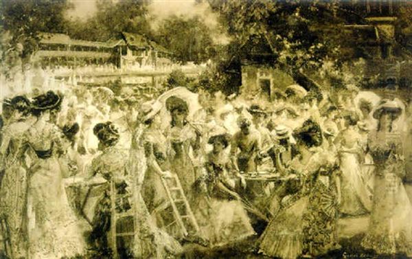 Day Of The Regatta Oil Painting by James Bertrand