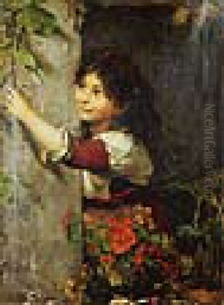 Les Meules De Foin Oil Painting by Paulin Andre Bertrand