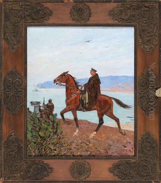 Retrato Del General Luis Orgaz, Alto Comisario Espanol En Marruecos Oil Painting by Mariano Bertuchi