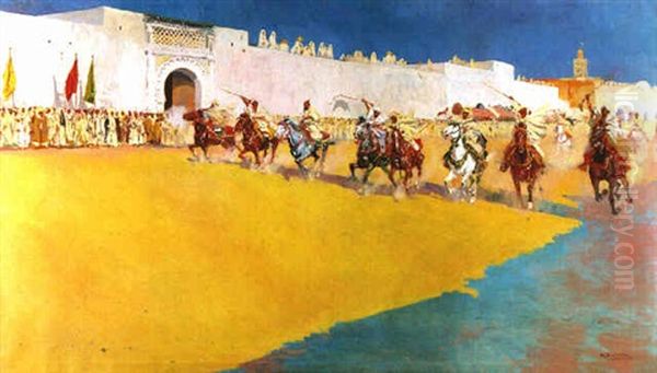 La Corrida De La Polvora. Marruecos Oil Painting by Mariano Bertuchi