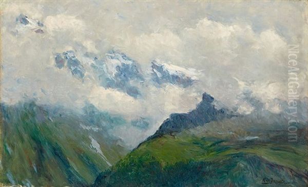 Montanas Nevadas Oil Painting by Aureliano de Beruete y Moret