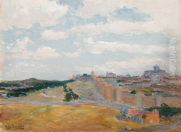 Avila, Vista Desde Los Cuatro Postes Oil Painting by Aureliano de Beruete y Moret