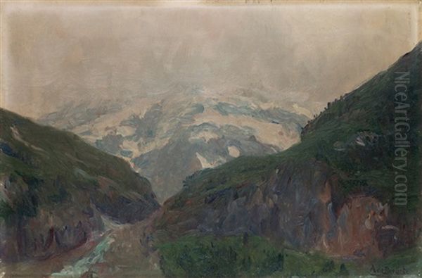 Grindelwald, Suiza Oil Painting by Aureliano de Beruete y Moret