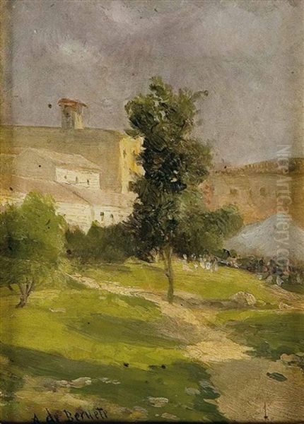 Fiesta Popular A Las Afueras De Madrid Oil Painting by Aureliano de Beruete y Moret