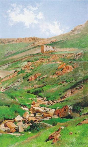 Paisaje De El Escorial Oil Painting by Aureliano de Beruete y Moret