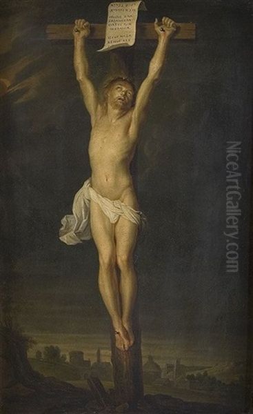 Jesus Am Kreuz Oil Painting by Balthasar Beschey