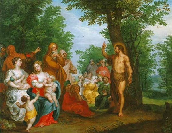 The Preaching Of Saint John The Baptist Oil Painting by Balthasar Beschey
