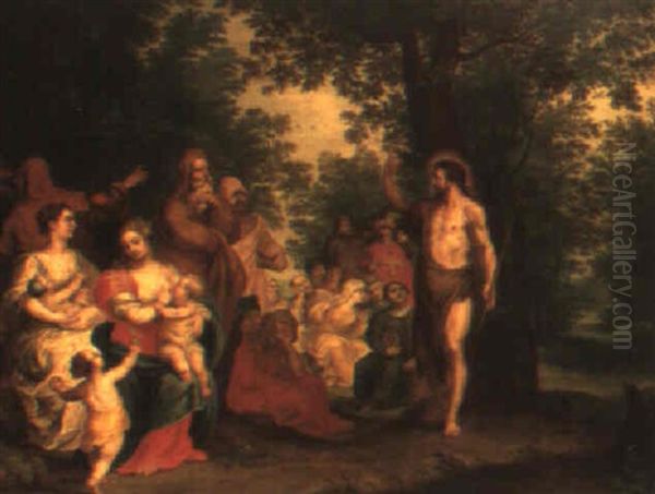 St. John The Baptist Preaching To The Multitude Oil Painting by Balthasar Beschey