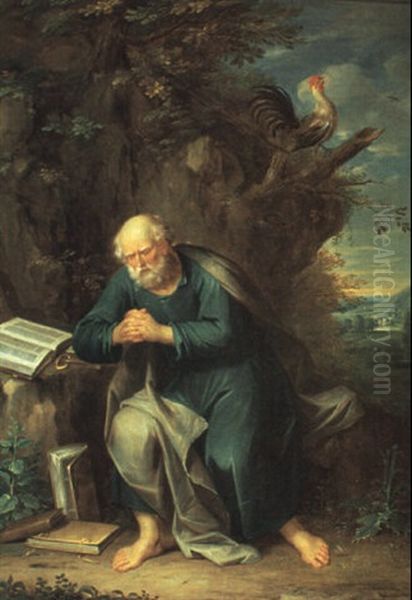 Saint Peter In The Wilderness Oil Painting by Balthasar Beschey