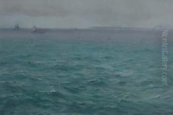Seascapewith Various Shipping Oil Painting by James Aitken