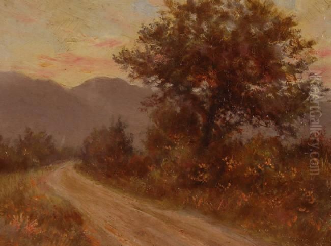 Rural Landscapes Atsunset And By Moonlight Oil Painting by James Aitken