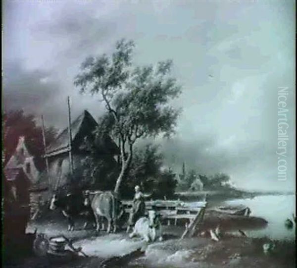 Hollandische Landshaft Oil Painting by Albertus Jacobus Besters