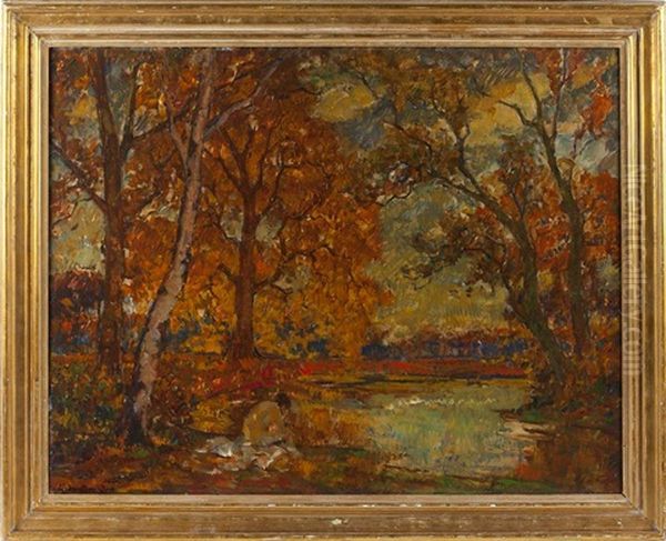 Landscape Oil Painting by Alphonse van Beurden Sr.