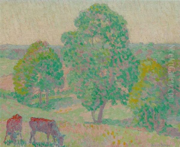 Cattle In Horsgate Fields Oil Painting by Robert Polhill Bevan