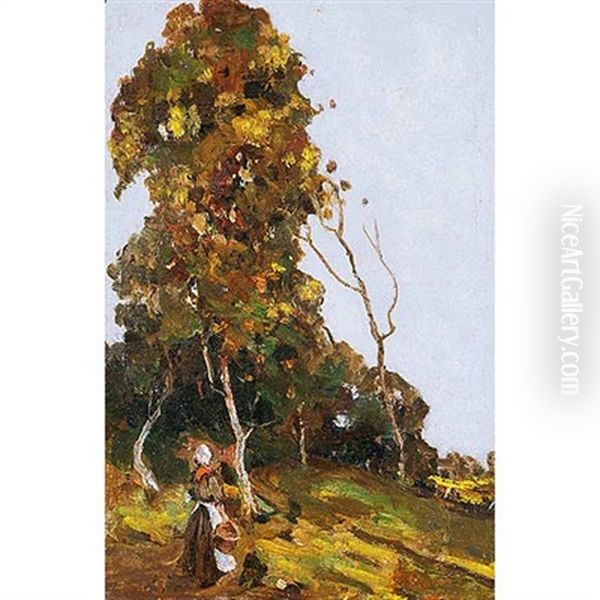 Paisaje Con Campesina Oil Painting by Bartolomeo Bezzi