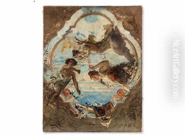 Study For A Ceiling Fresco Oil Painting by Mose Bianchi