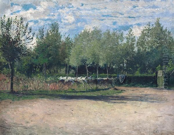 Il Parco Di Monza Oil Painting by Mose Bianchi