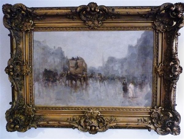 Scene De Boulevard A Paris Oil Painting by Mose Bianchi