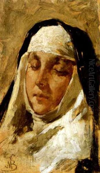 Testa Di Monaca Oil Painting by Mose Bianchi