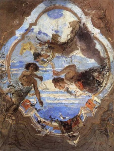 Affresco Oil Painting by Mose Bianchi