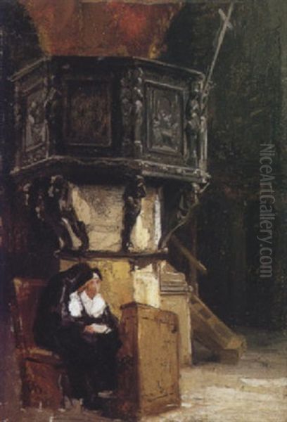 La Canonica Oil Painting by Mose Bianchi