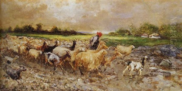 Gregge Oil Painting by Mose Bianchi