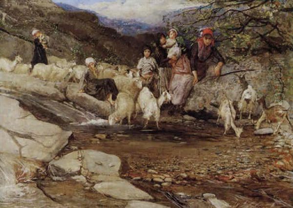 Sui Monti Di Stresa Oil Painting by Mose Bianchi