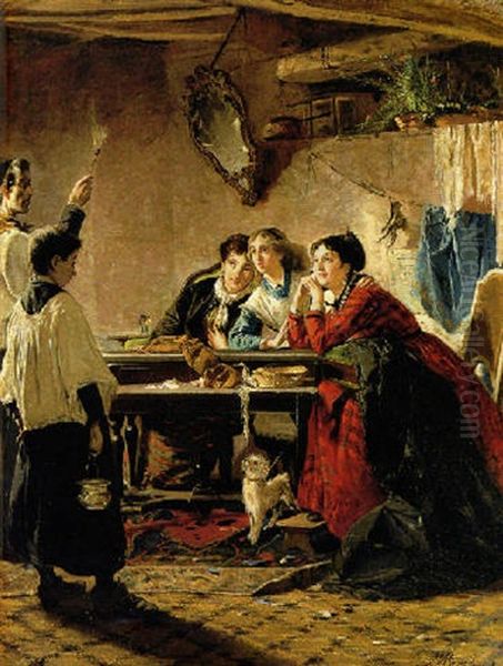 La Benedizione Delle Case Oil Painting by Mose Bianchi