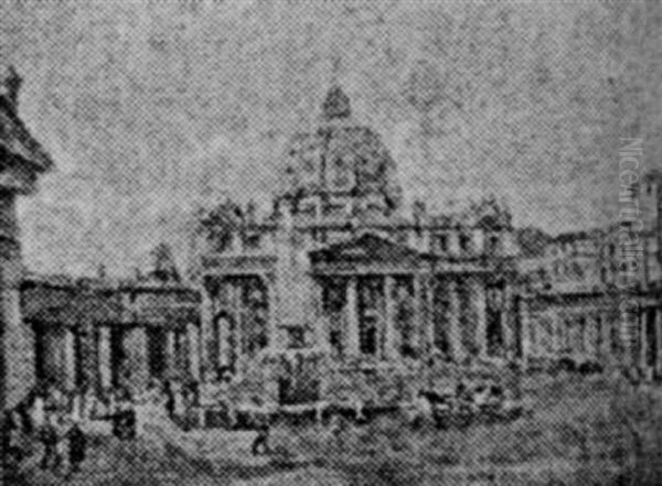 St. Peter's Church Oil Painting by Mose Bianchi