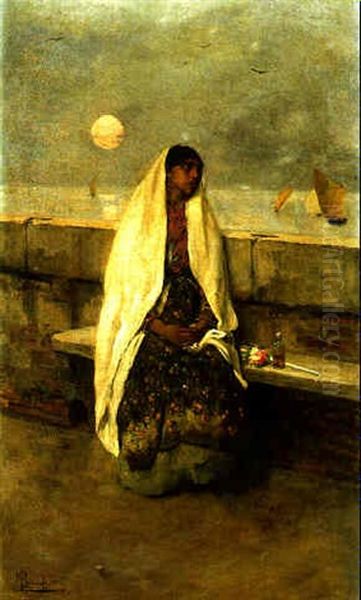 By The Sea Oil Painting by Mose Bianchi