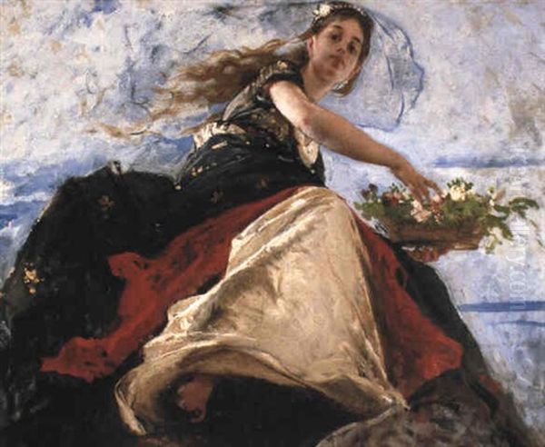 Flora Oil Painting by Mose Bianchi