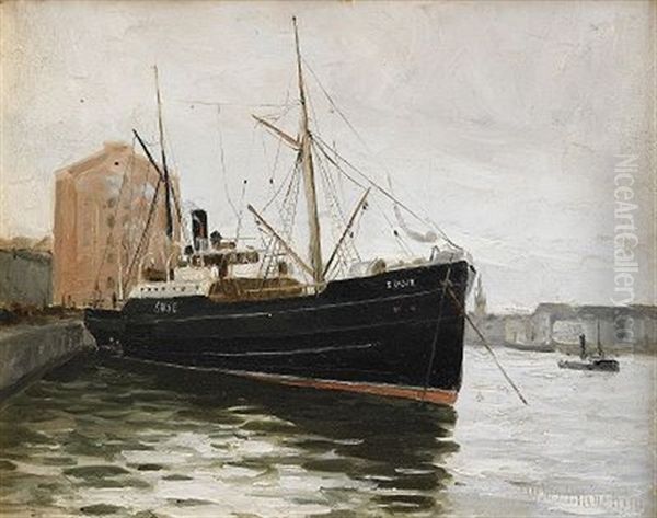 Utsikt Fran Stadsgardskajen Med Gamla Stan I Fonden - Stockholm Oil Painting by Arthur Bianchini