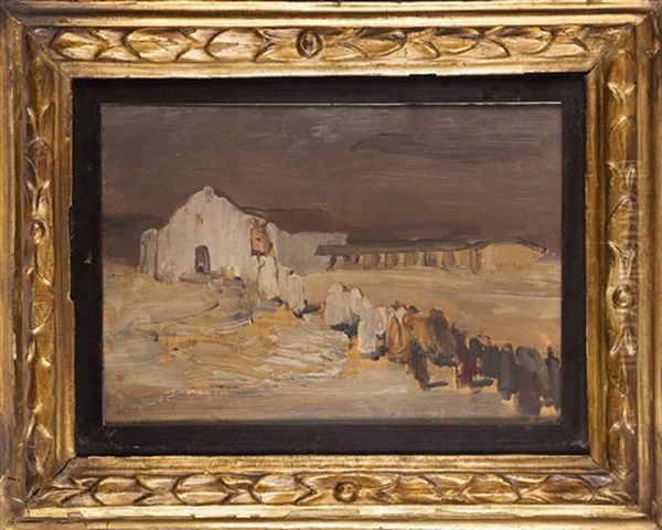 La Processione Oil Painting by Giuseppe Biasi Da Teulada