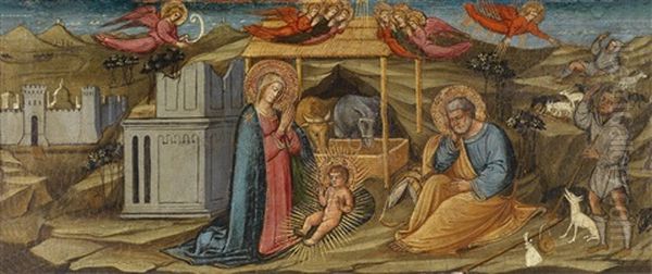 Die Geburt Christi Oil Painting by Bicci Di Lorenzo