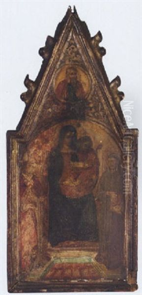 The Madonna And Child With Saint Nicolas Of Bari And Saint Augustine Oil Painting by Lorenzo di Bicci