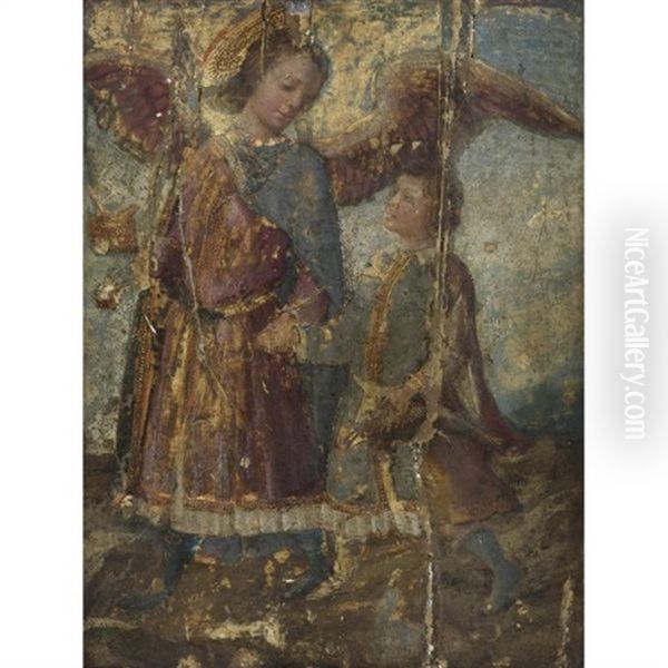 Tobias And The Angel Oil Painting by Neri di Bicci