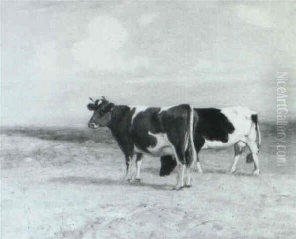 Cows Grazing Oil Painting by Albion Harris Bicknell