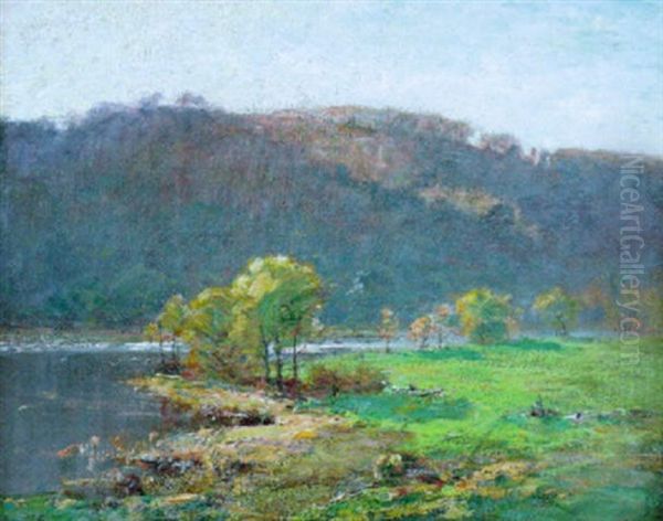 A Bend In The River Oil Painting by Frank Alfred Bicknell