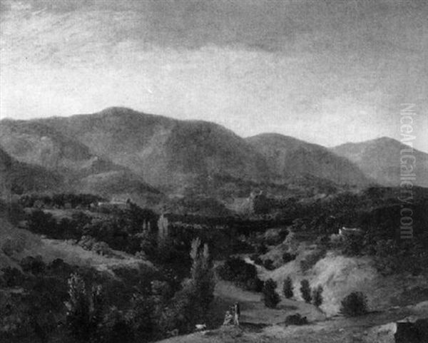 Paysage De Provence Oil Painting by Jean Joseph Xavier Bidault