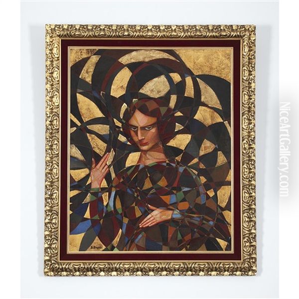 Souvenir De Pensees, 1912 Oil Painting by Boleslas Biegas