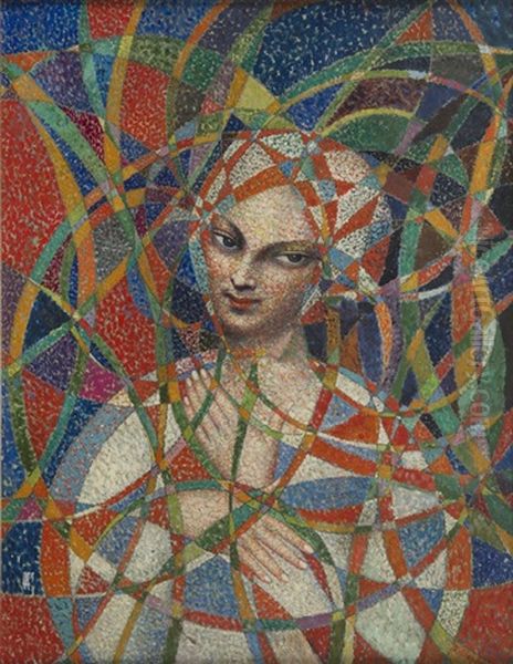 Spherical Portrait Oil Painting by Boleslas Biegas