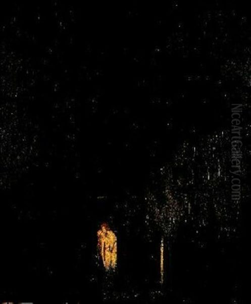 Kochankowie Oil Painting by Boleslas Biegas