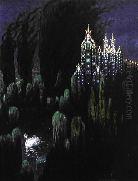 Scene Fantastique Oil Painting by Boleslas Biegas